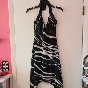 Forever 21 Black and White Asymmetrical Dress